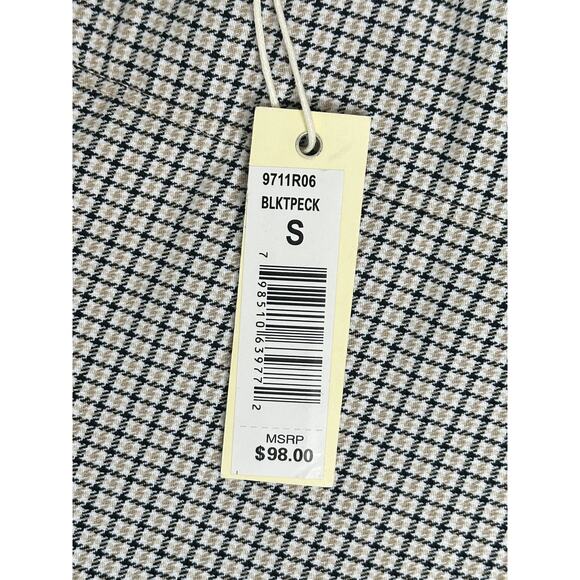 Max Studio Tan Brown Houndstooth Ponte Pull-On Pants Straight Leg Stretch S - Picture 4 of 10